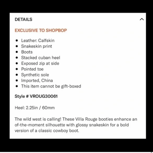 Villa Rouge Calfskin Leather Snake Print Boots. - Picture 8 of 8